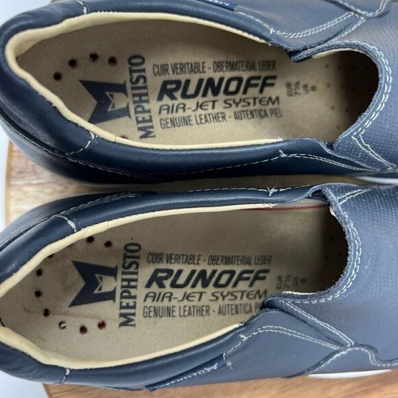 Mephisto Valter Slip On Leather Shoes Dark Navy Men’s Size 8 - Picture 10 of 11